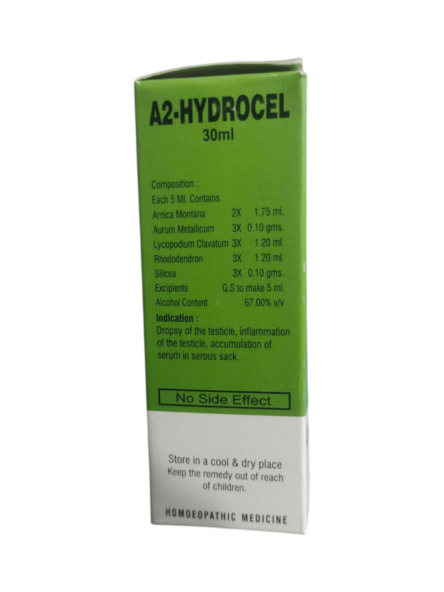 Green box of A2-Hydrocel with text on a white background
