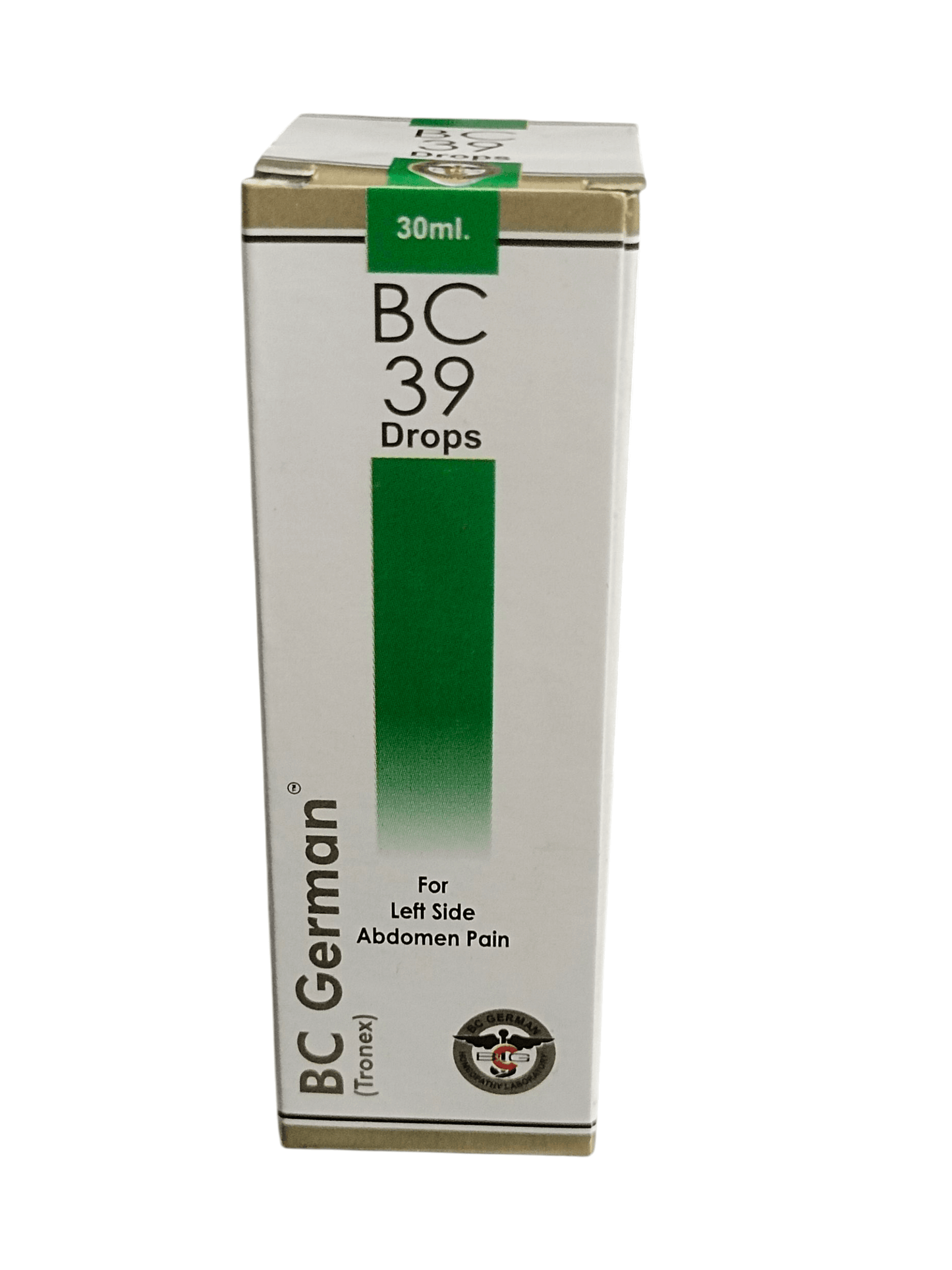 Box of BC German BC 39 Drops on a white background