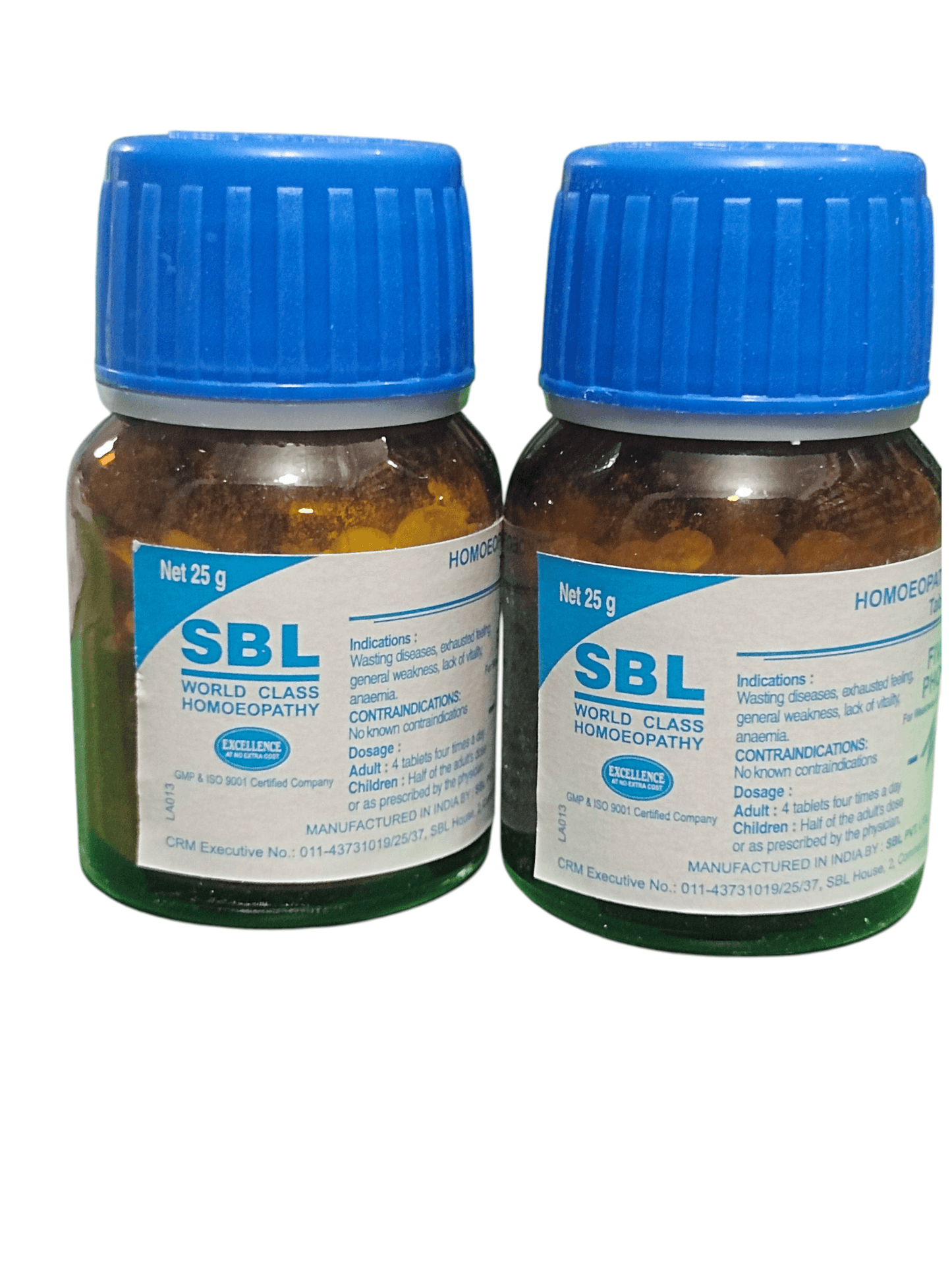 Two bottles of SBL World Class Homeopathy on a white background