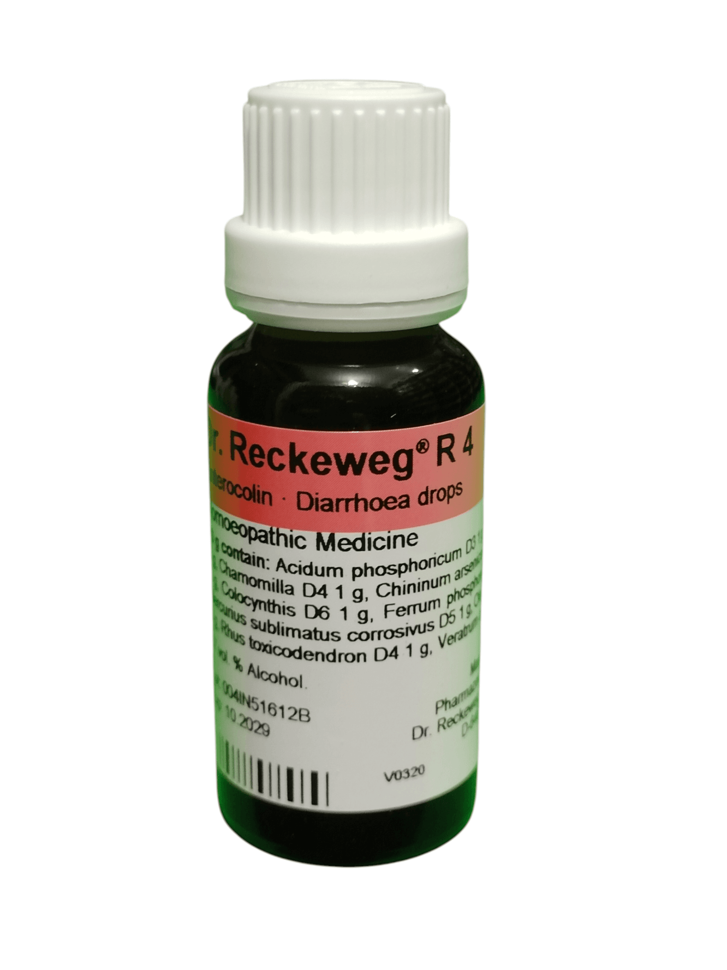 Dr. Reckeweg R4 homeopathic medicine bottle on a white background