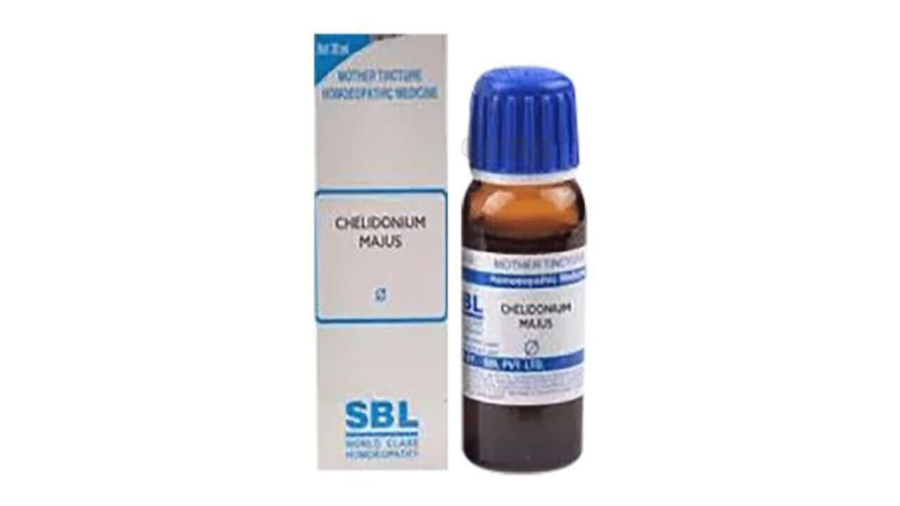 SBL Chelidonium Majus homeopathic medicine bottle and packaging on a white background