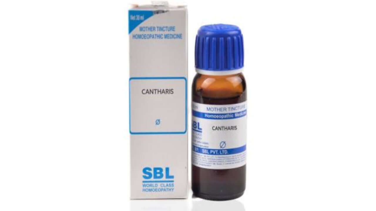 SBL Cantharis bottle with packaging on a white background