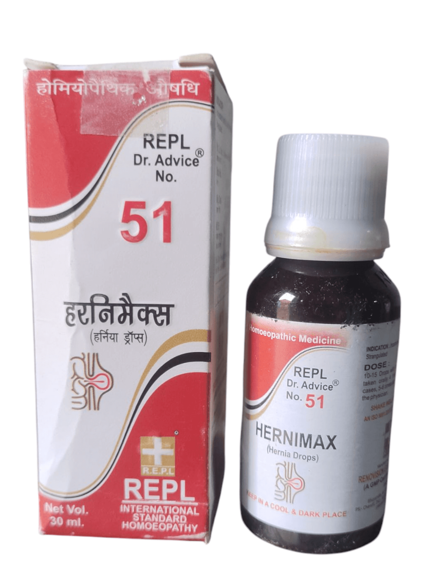 REPL Dr. Advice No. 51 Hernimax Hernia Homeopathic Drops 30ML for natural hernia support and abdominal comfort