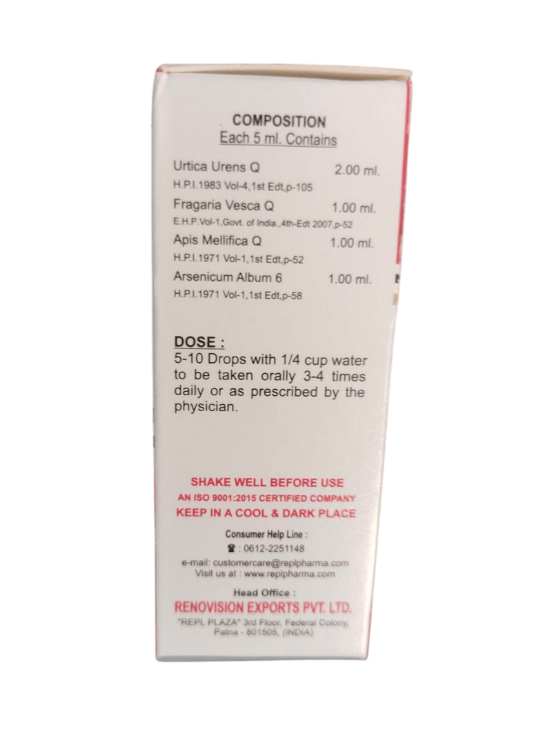 REPL DR. ADVICE NO. 181-URTICARIACIN { urticaria drops} 499 Avobe Buying Free Shiping