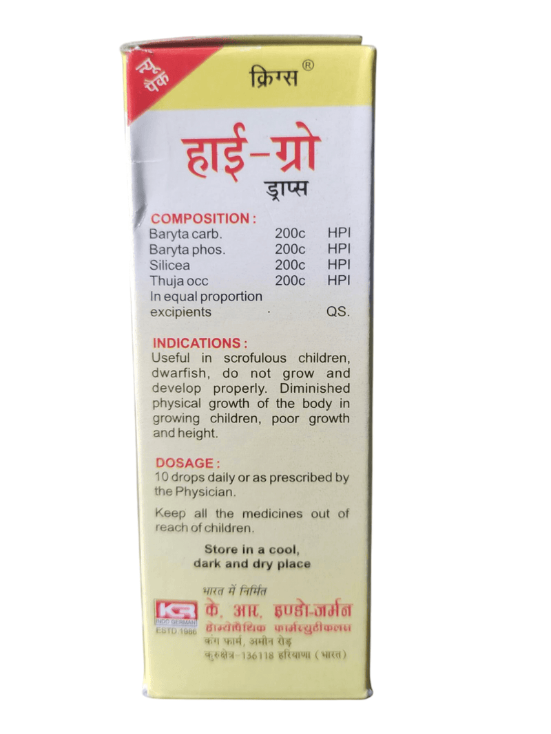KRIGS HI-GROW DROPS HOMEOPATHIC MEDICINE 499/Avobe Buying Free shiping