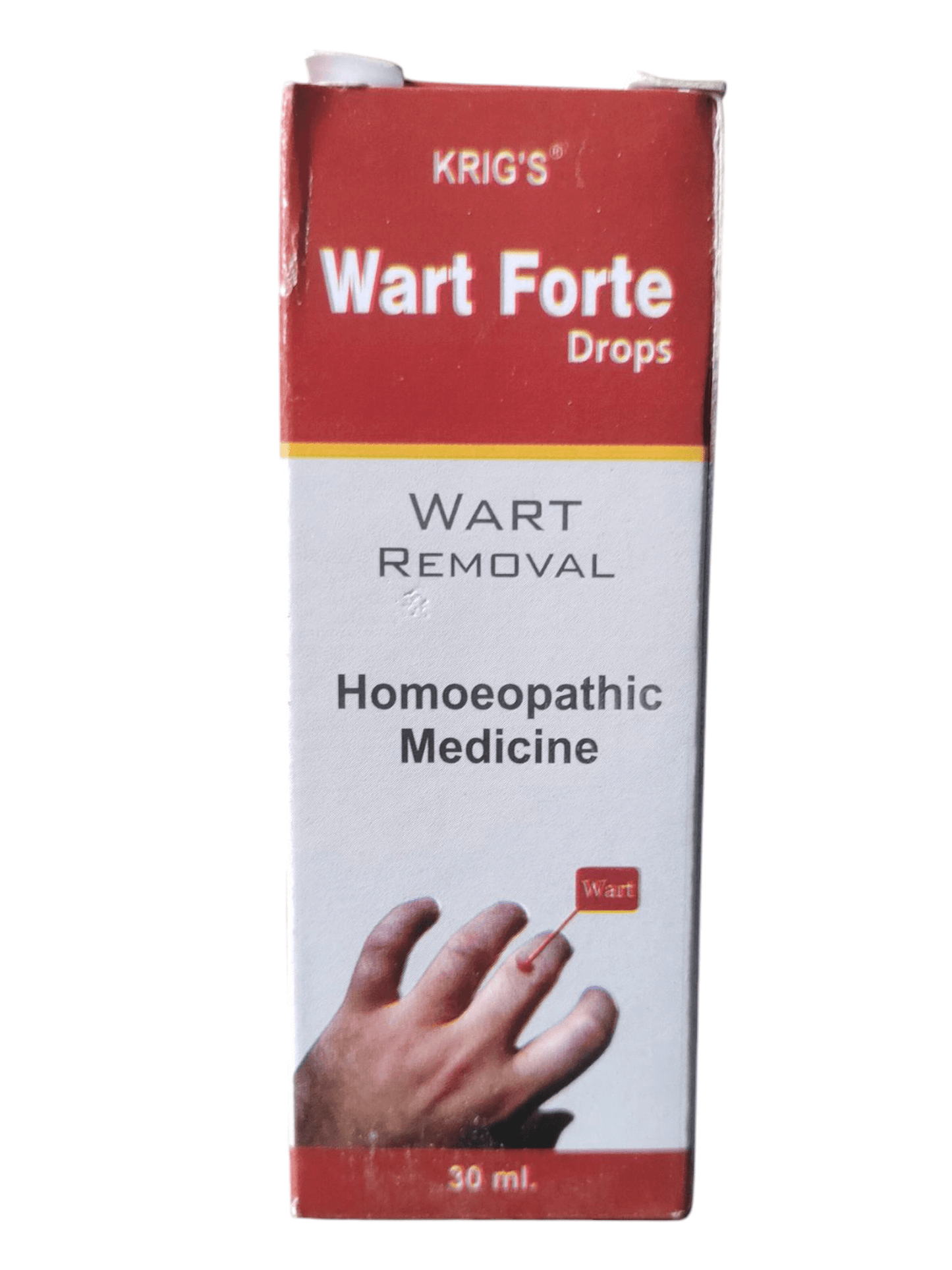 "Krig's Wart Forte Drops Homeopathic Medicine 30ml for warts, corns, and skin growth removal"