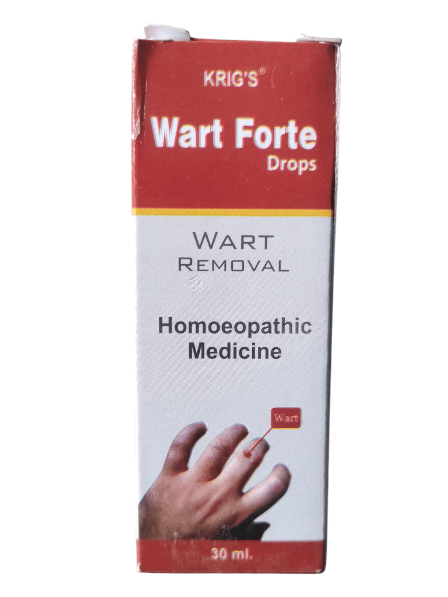 "Krig's Wart Forte Drops Homeopathic Medicine 30ml for warts, corns, and skin growth removal"