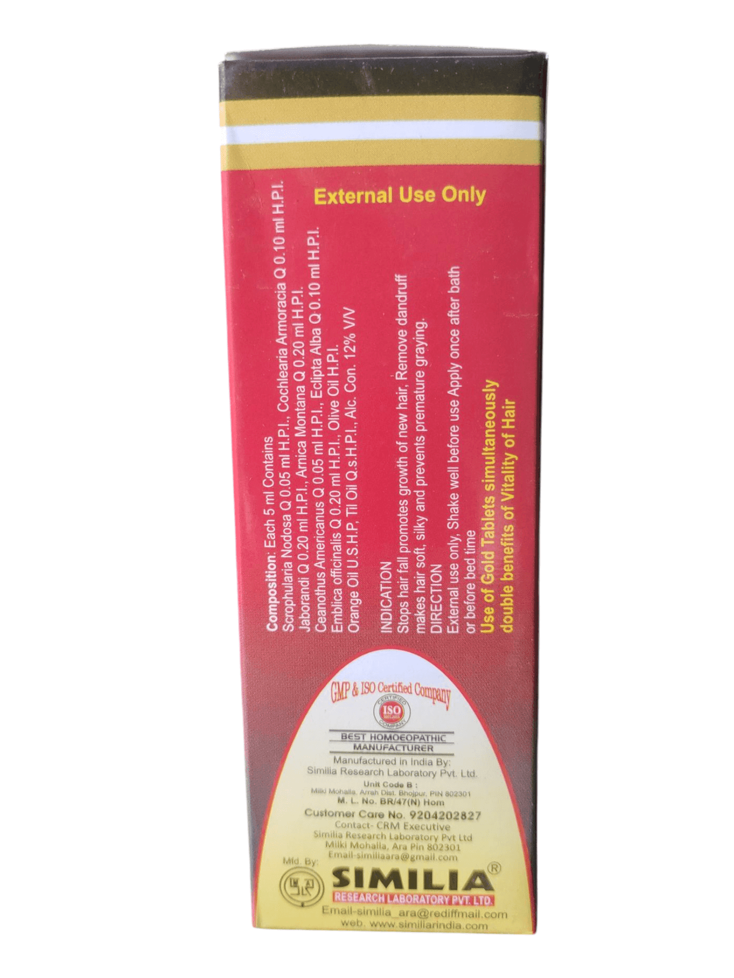 Similisa Vitality of Hair Oil is a homeopathic hair care oil