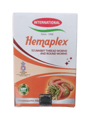 Hemaplex packaging for worm treatment on a white background
