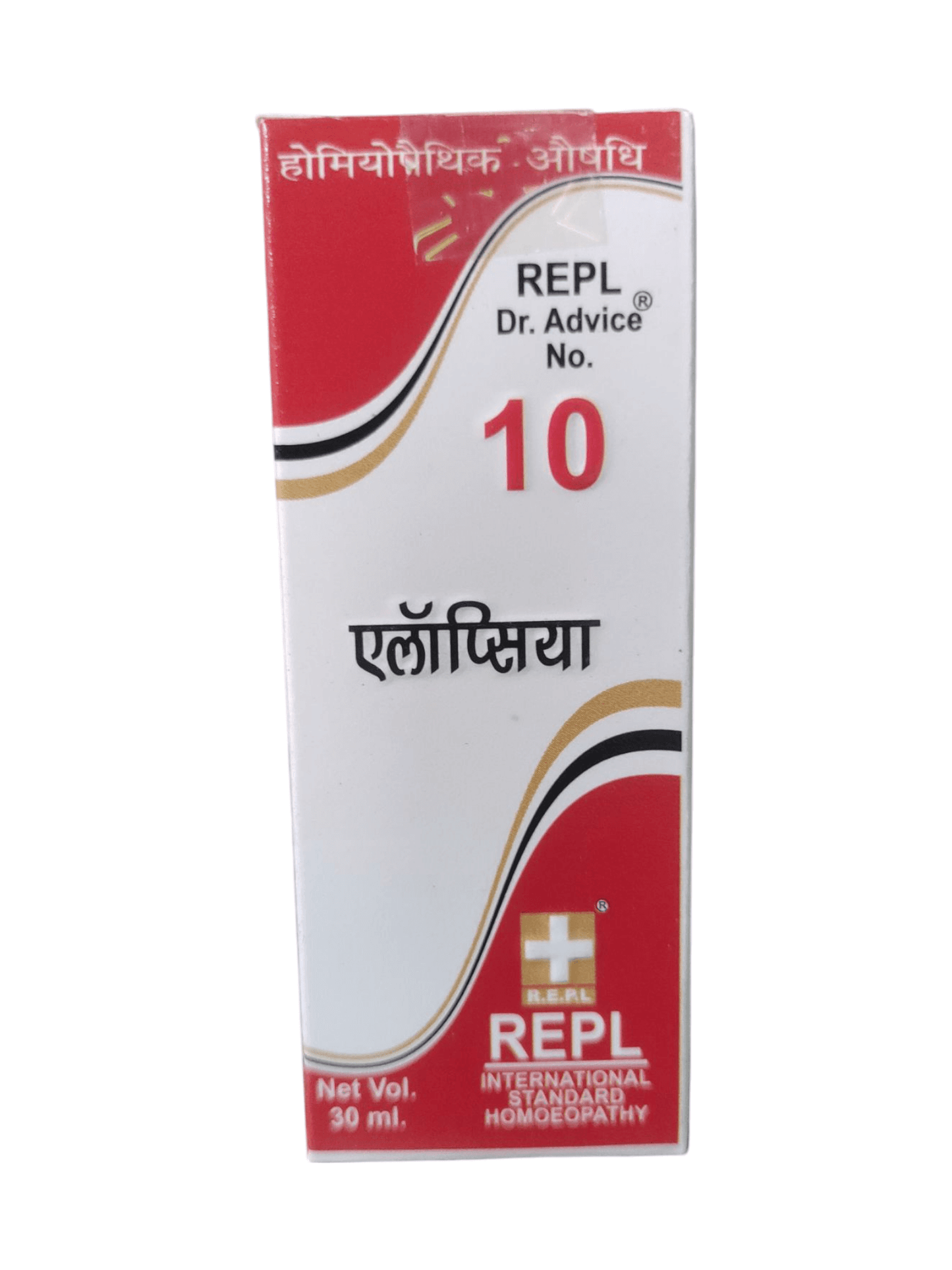 REPL Dr. Advice No. 10 homeopathy medicine bottle on a white background