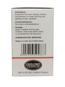 Back of a medicine box with text and barcode on a white background