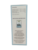 SBL homeopathy product packaging with text and logo on a white background