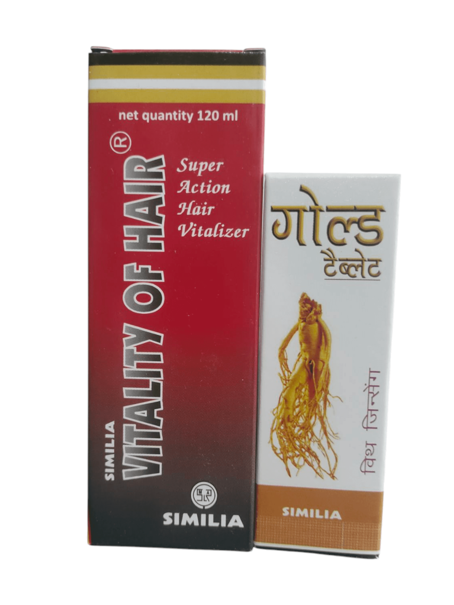 Two boxes of Similia hair care products on a white background