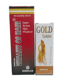 Two boxes of Similia products: 'Vitality of Hair' and 'Gold Tablet with Ginseng'.