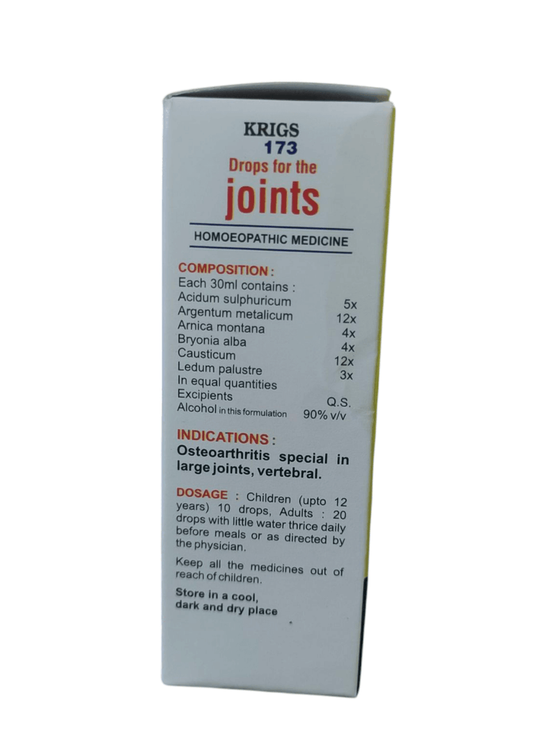 KRIG'S 173 Drops For  The Joints HOMEOPATHIC MEDICINE 30ML 499/Avobe Buying Free Shiping