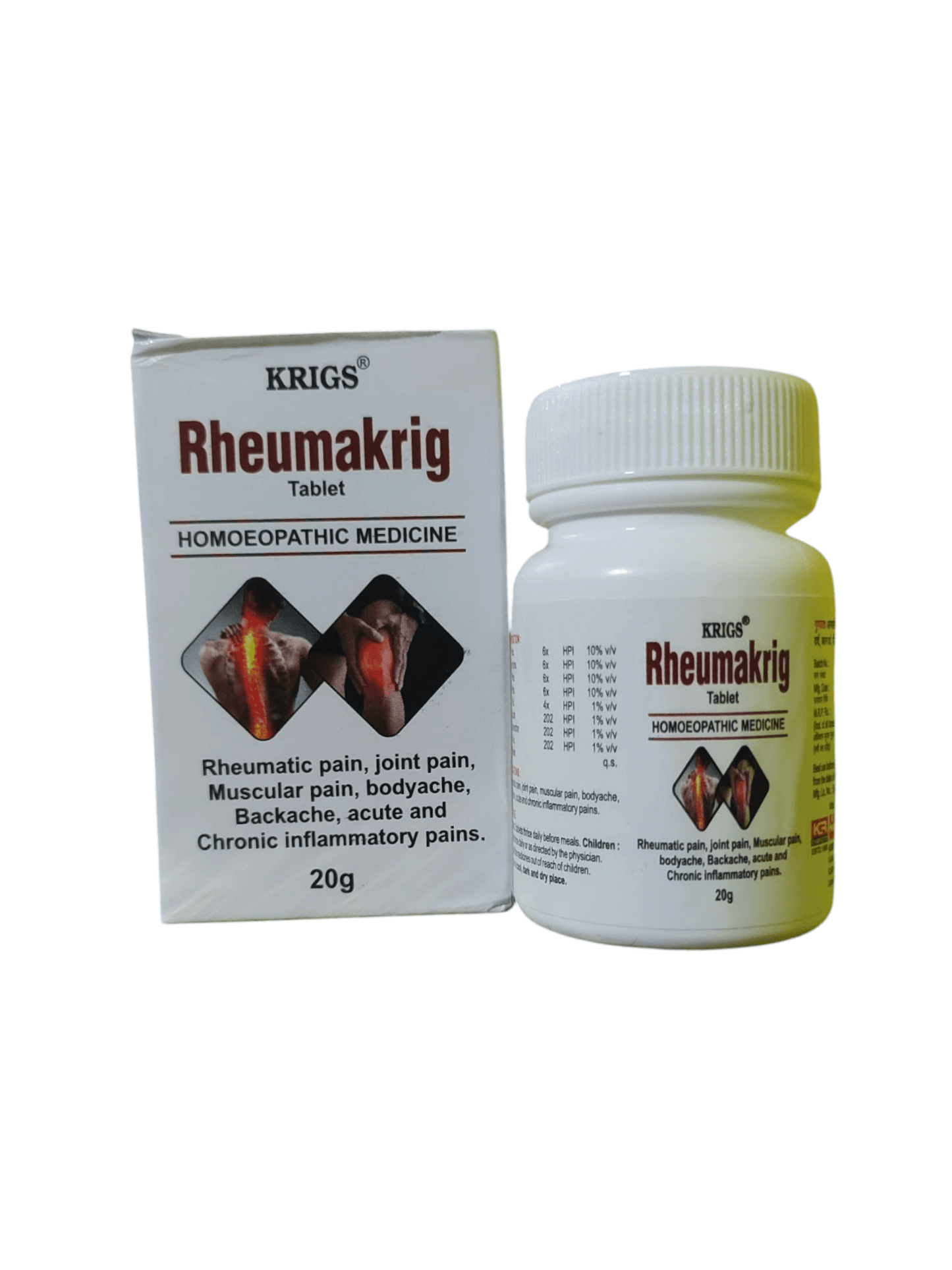 Krigs Rheumakrig homoeopathic medicine packaging on a white background