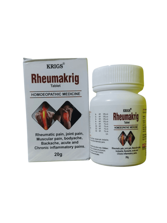 Krigs Rheumakrig homoeopathic medicine packaging on a white background
