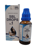 SBL Drops No.1 hair care product with packaging on a white background
