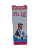 Box of Krig's Baby Cham Drops with a baby illustration on a white background