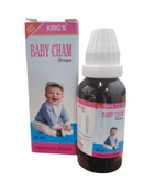 Krig's Baby Cham Drops packaging and bottle on a white background