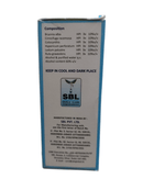 SBL pharmaceuticals packaging with text and logo on a white background