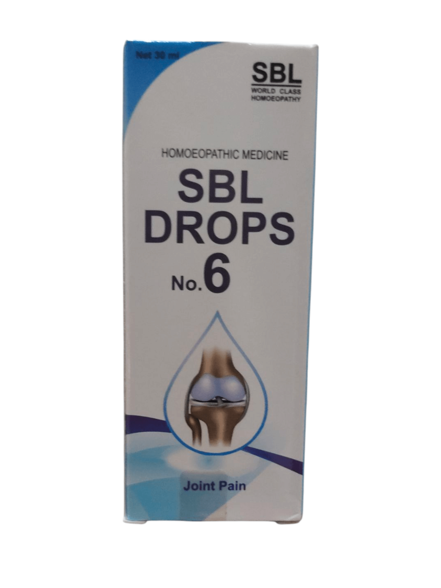 SBL Drops No. 6 box for joint pain on a white background