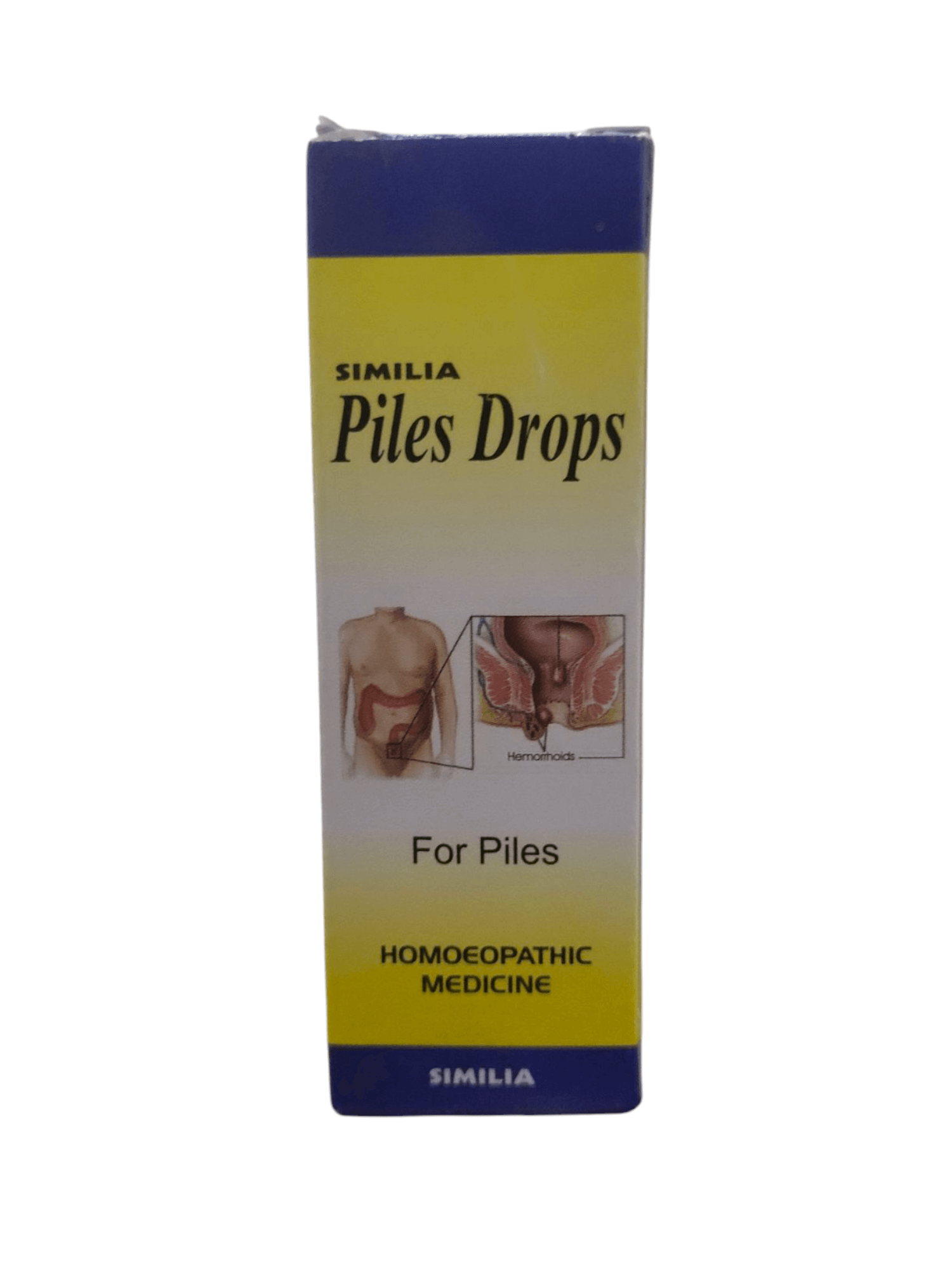 Box of Similia Piles Drops for piles on a white background