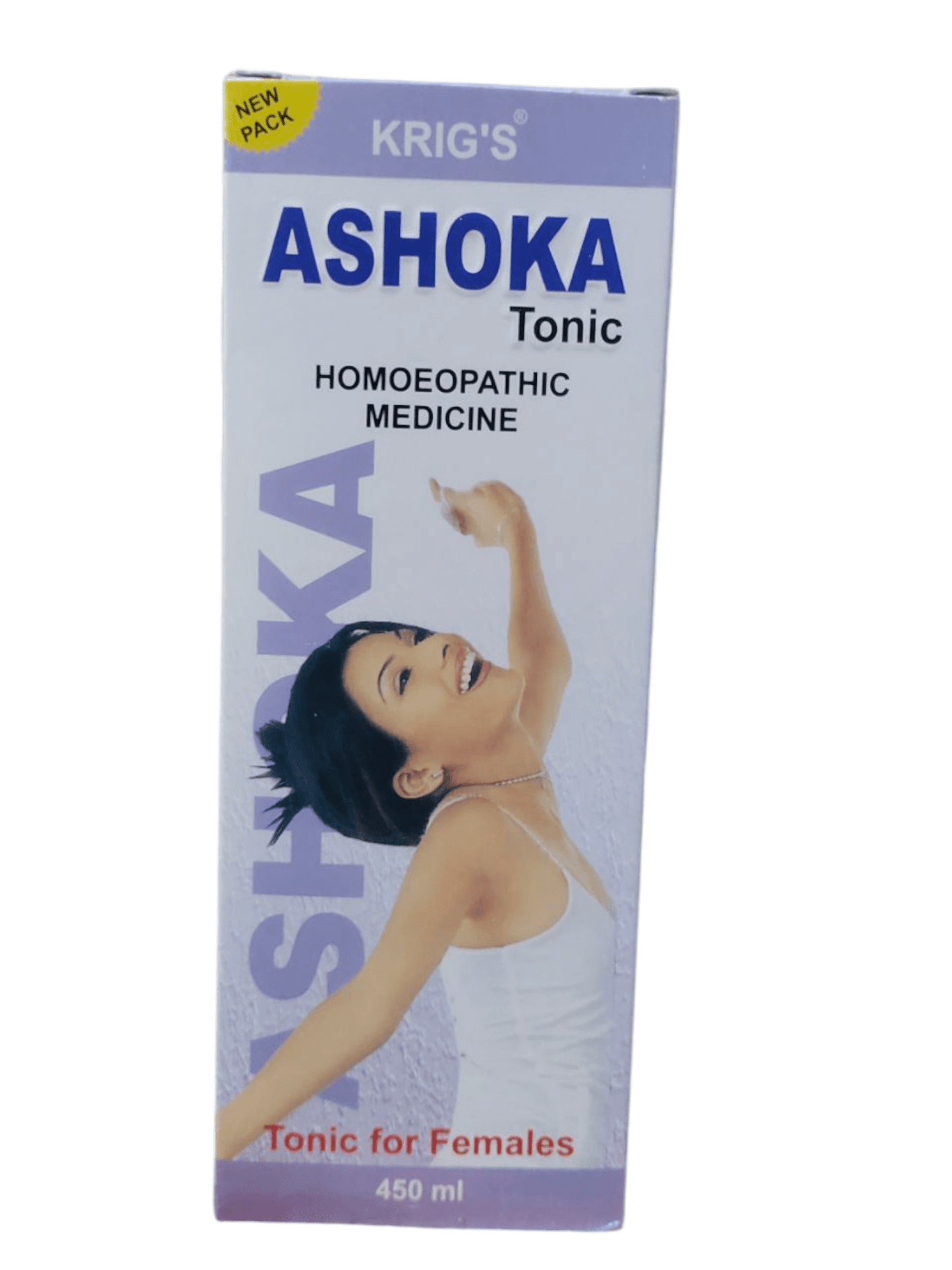 Krig's Ashoka Tonic packaging with a woman on the box