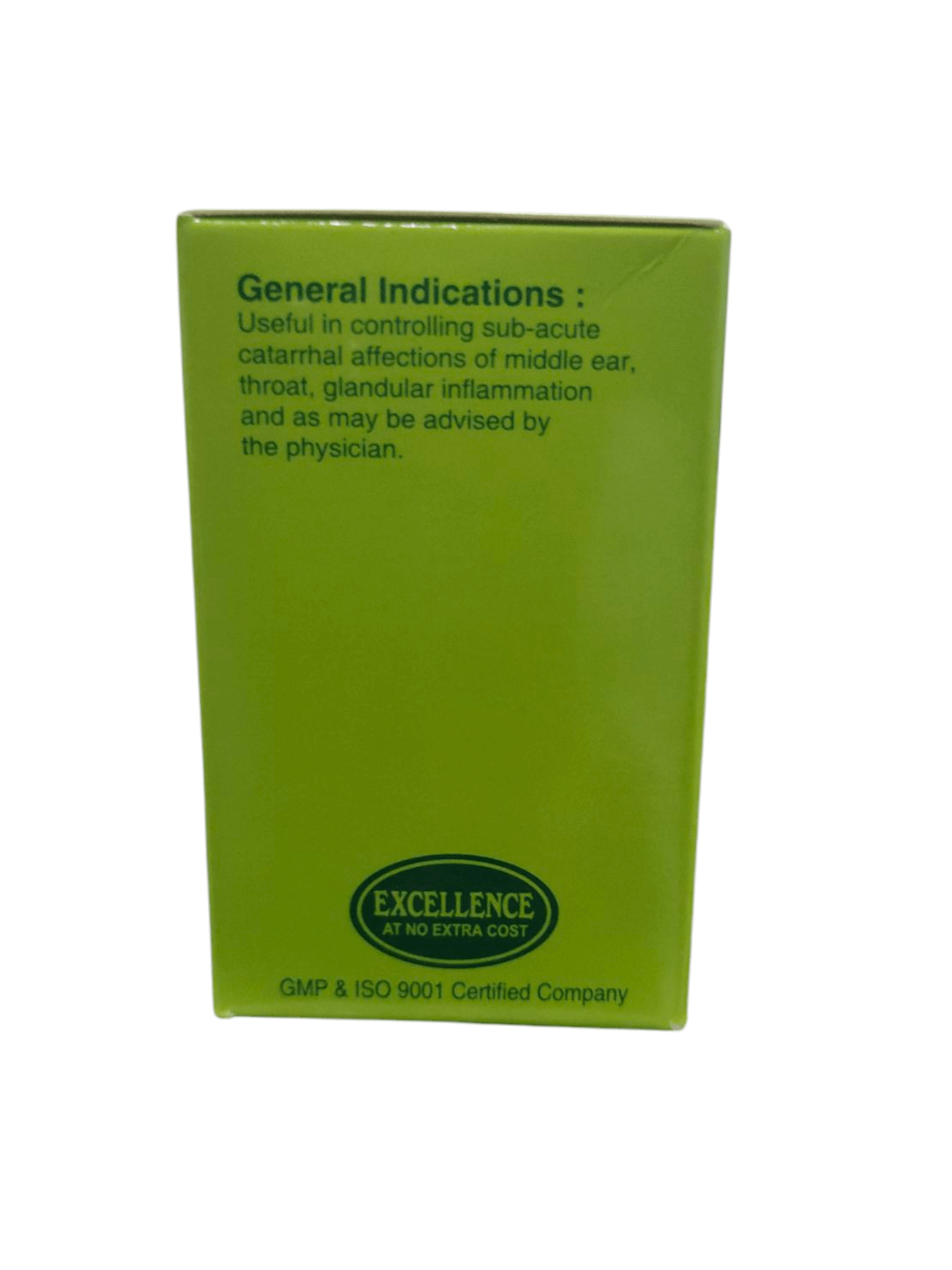 Green box with text and 'Excellence' logo on a white background