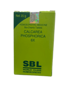 Green box of SBL Calcarea Phosphorica 6X tablets on a white background