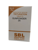 SBL Gunpowder 3X homeopathic medicine packaging on a white background
