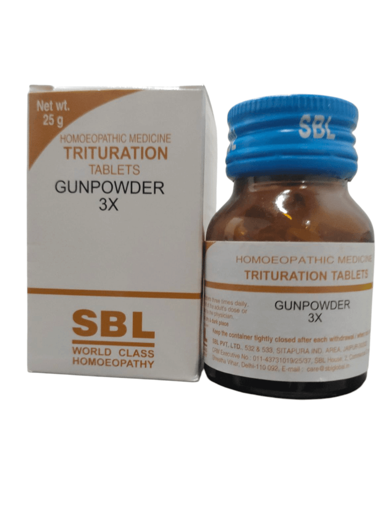 SBL Gun Powder 3x Tablets HOMEOPATHIC MEDICINE 25g 499Rs/ Avobe Buying Free Shiping