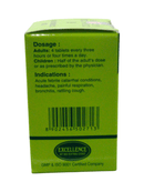 Side view of SBL Bio-Combination 6 packaging showing dosage information and indications for cough and cold treatment.