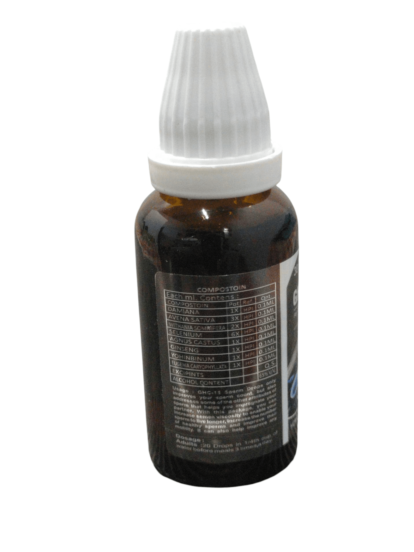 GHC-15 For Sperm Drops 30ml homeopathic tonic for male reproductive health and vitality