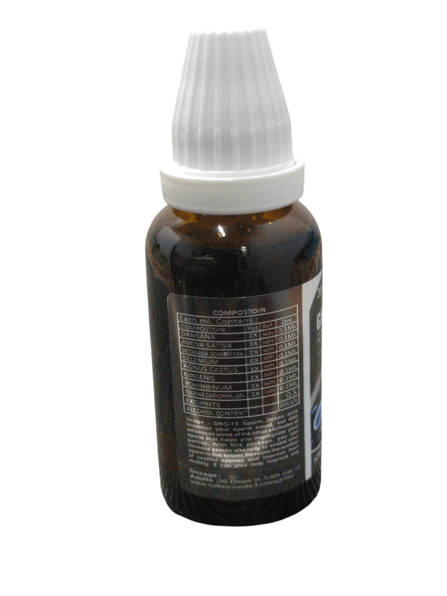 GHC-15 For Sperm Drops 30ml homeopathic tonic for male reproductive health and vitality
