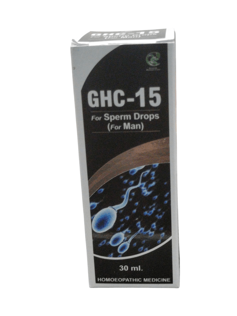 GHC-15 For Sperm Drops 30ml homeopathic medicine for male reproductive health and vitality.