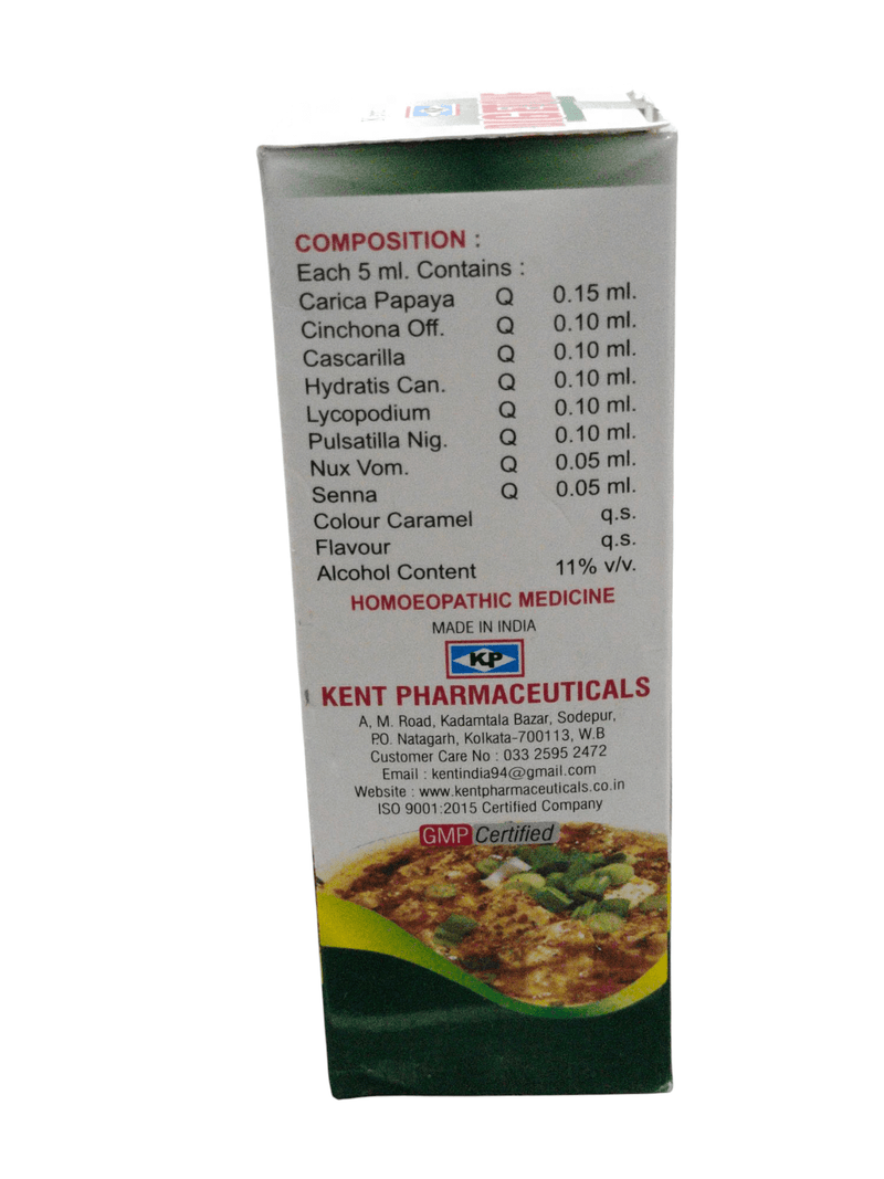 Kent's Digetone tonic ingredients and composition details for digestive health, homeopathic medicine.