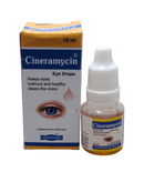 HAPDCO Cineramycin Eye Drops 10ML bottle and box for eye lubrication and relief from dryness and irritation.