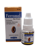 Ferronol homeopathic ear drops 10ml for earache, inflammation, and hypersensitivity, pack of 2.