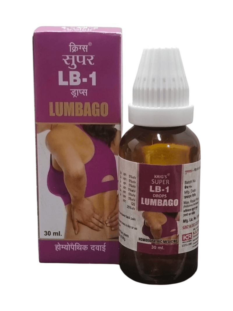 LB-1 Drops for lumbago relief, 30ml homeopathic medicine for back pain and inflammation.
