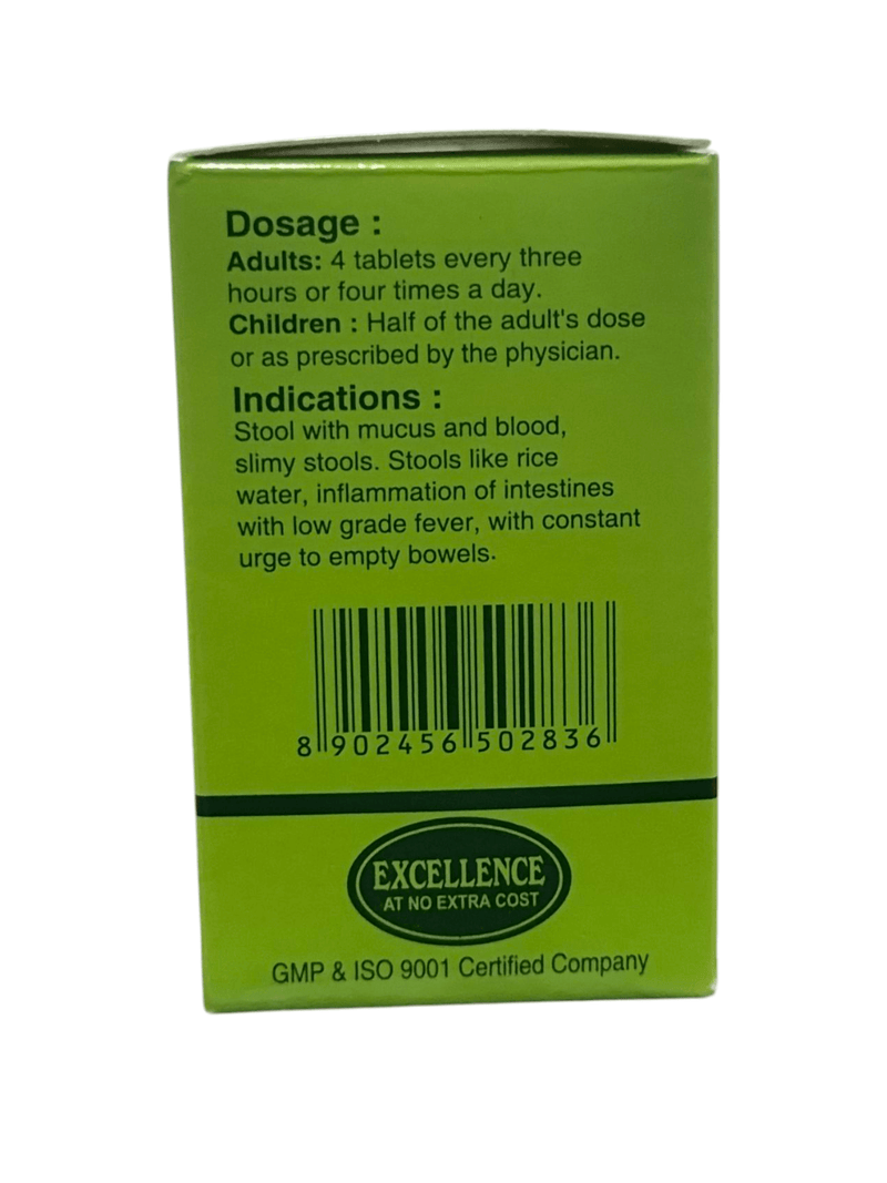 SBL Bio-Combination No. 9 tablet dosage and indications for dysentery treatment, with usage instructions.