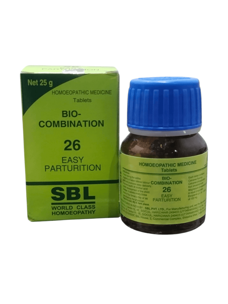 SBL Bio-Combination 26 Easy Parturition homeopathic medicine tablet 25g for smoother childbirth.