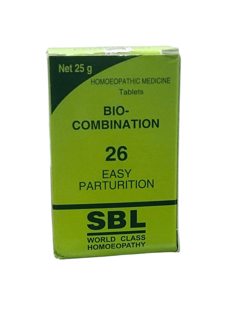 SBL Bio-Combination 26 homeopathic medicine tablets for easy parturition, 25g, promoting smooth childbirth.