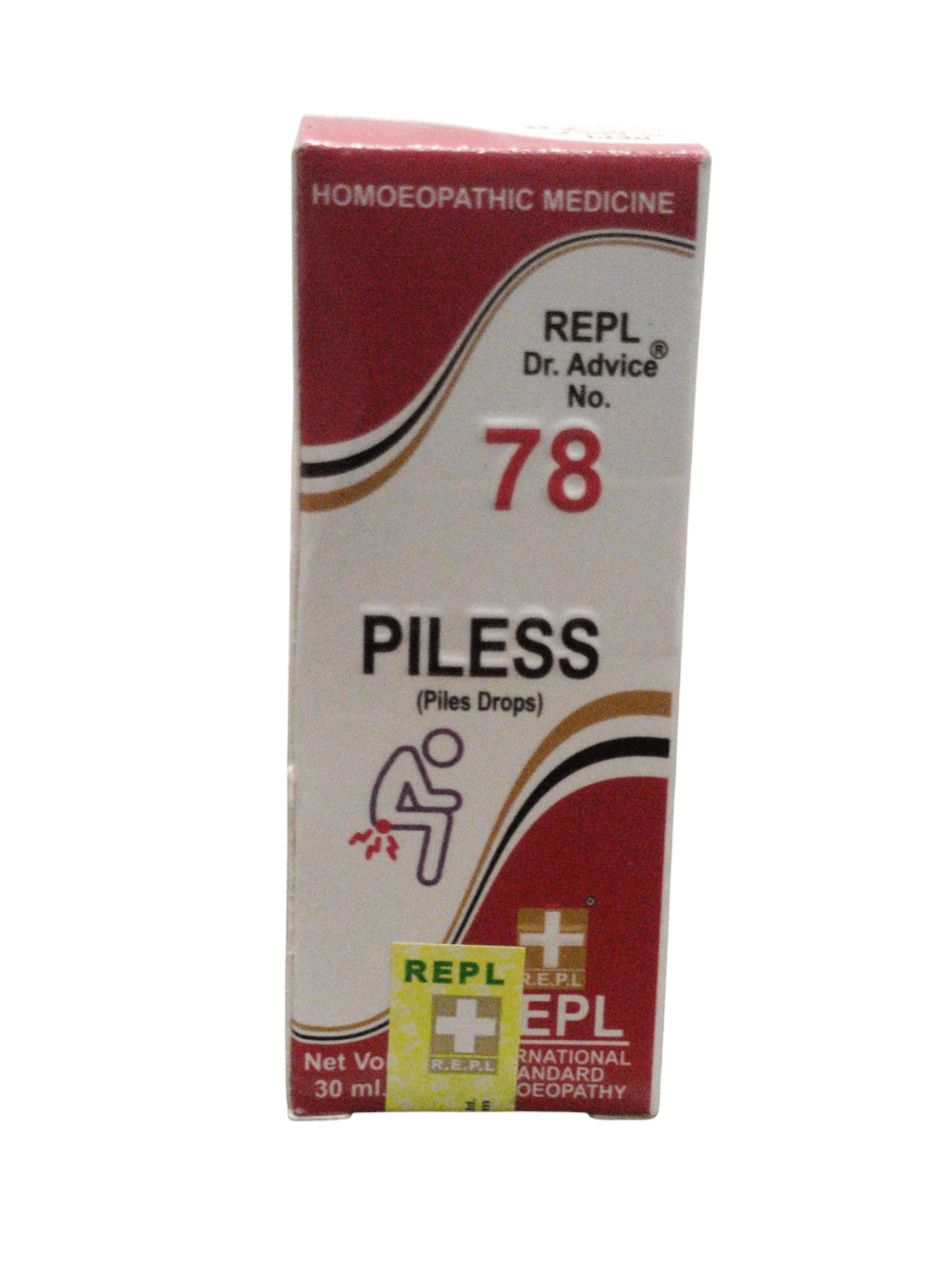 REPL Dr. Advice No. 78 PILESS (Piles Drops) homeopathic medicine 30ml for hemorrhoid relief.