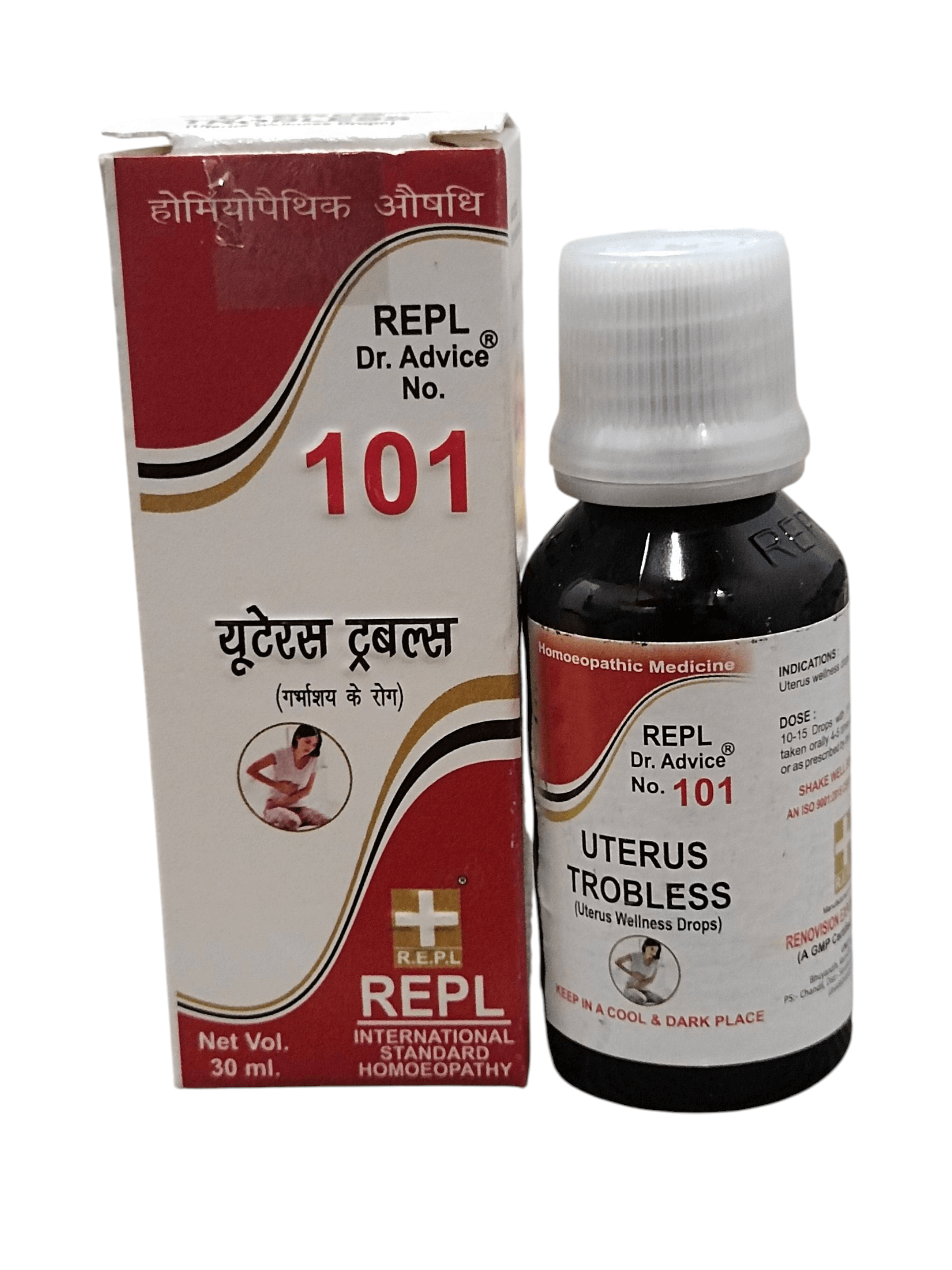 View details for REPL DR. ADVICE NO. 101 UTERUS TROUBLES (Uterus Wellness Drop) 30ml HOMEOPATHIC MEDICINE REPL DR. ADVICE NO. 101 UTERUS TROUBLES (Uterus Wellness Drop) 30ml HOMEOPATHIC MEDICINE