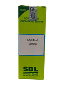SBL Sabina 200C homeopathic dilution 30ml packaging for menstrual health support.