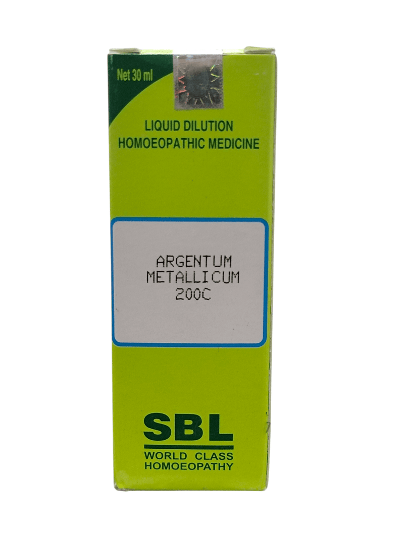 SBL Argentum Metallicum 200C homeopathic dilution 30ml packaging