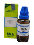SBL Baryta Carbonica 200C homeopathic dilution, 30ml bottle and packaging.