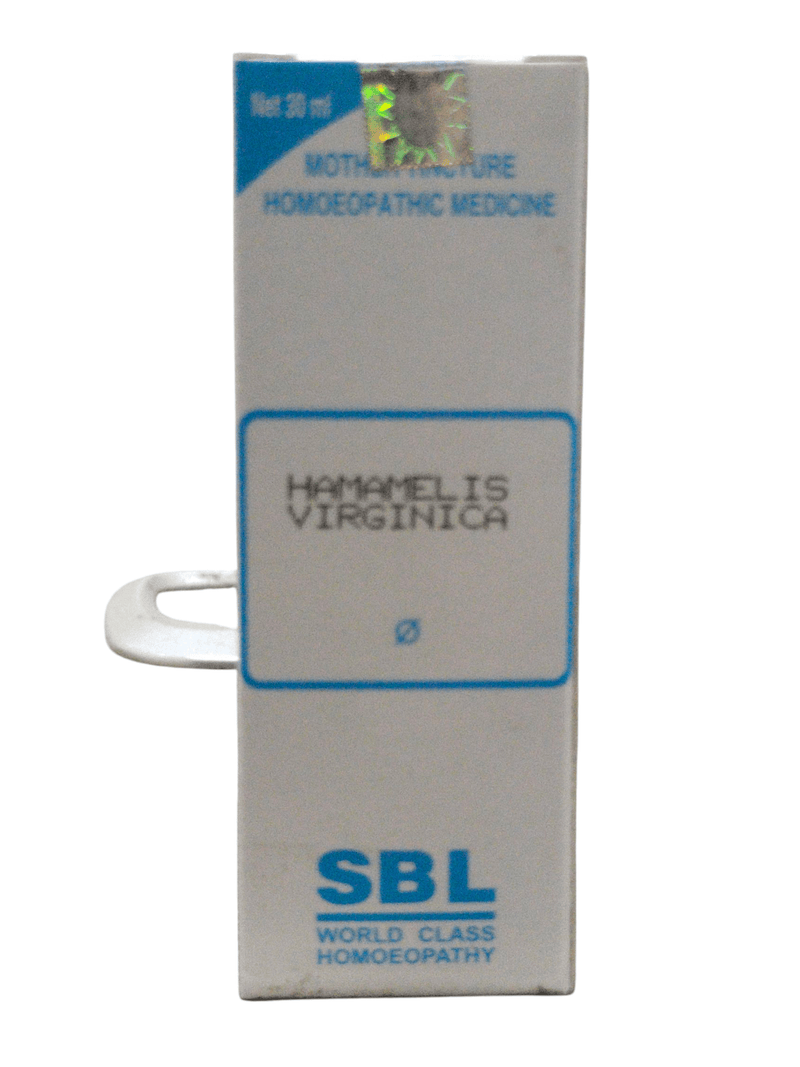 SBL Hamamelis Virginica Q homeopathic dilution 30ml bottle for treating varicose veins and hemorrhoids.