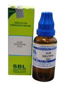 SBL Aloe Socotrina 200C homeopathic dilution 30ml bottle and box for digestive health remedies.
